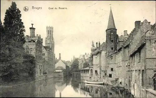 Ak Bruges Brügge Flandern Westflandern, Quai du Rosaire