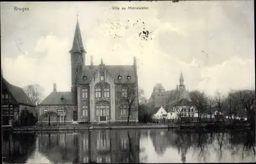 Ak Bruges Brügge Flandern Westflandern, Villa au Minnewater