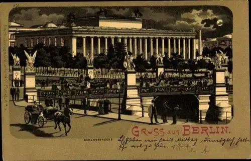 Mondschein Litho Berlin Mitte, Schlossbrücke