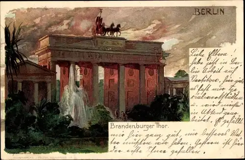 Künstler Litho Kley, Heinrich, Berlin, Brandenburger Tor