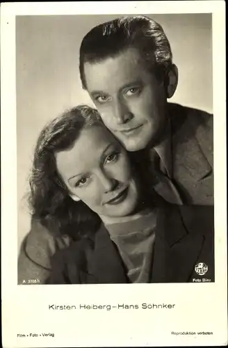 Ak Schauspieler Kirsten Heiberg und Hans Söhnker, Portrait
