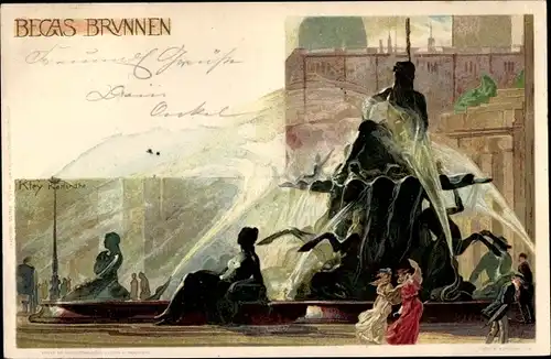 Künstler Litho Kley, Heinrich, Berlin Mitte, Begas Brunnen