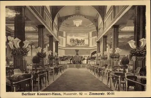 Ak Berlin Mitte, Berliner Konzerthaus, Mauerstraße 82, Zimmerstraße 90-91