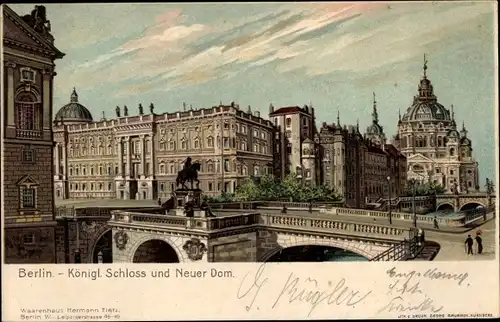 Litho Berlin Mitte, Königl. Schloss und Neuer Dom