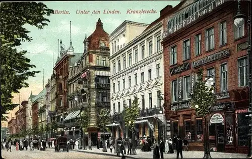 Ak Berlin Mitte, Unter den Linden, Kranzlerecke, Handlung W. Hoffert