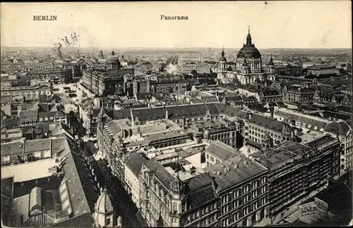 Ak Berlin Mitte, Panorama mit Dom vom Rathaus gesehen