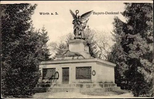 Ak Wœrth sur Sauer Woerth Wörth an der Sauer Elsass Bas Rhin, Bayern Denkmal