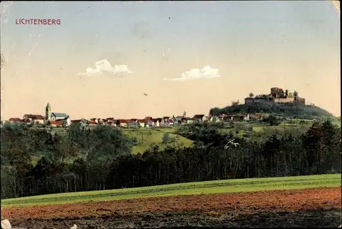 Ak Lichtenberg Bas Rhin Elsaß, Blick aus der Ferne auf die Ortschaft