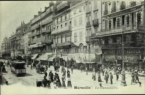 Ak Marseille Bouches du Rhône, La Cannebiere
