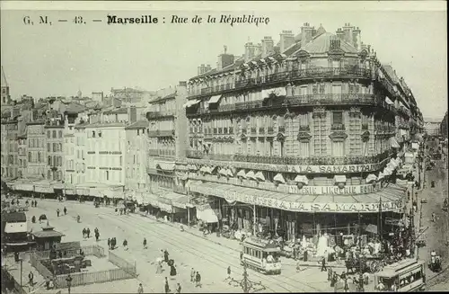 Ak Marseille Bouches du Rhône, Rue de la Republique