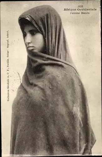 Ak Senegal, Afrique Occidentale, Femme Maure, Junge Maurin, Schleier