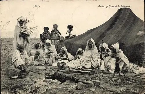 Ak Maghreb, Arabes preparant le Mechoui