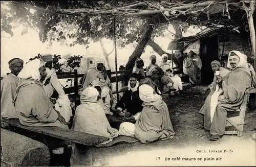 Ak Scenes et Types, Maghreb, Un Cafe Maure, Araber