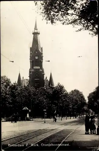 Ak Rotterdam Südholland Niederlande, Wilhelmina Kerk, Oranjeboomstraat