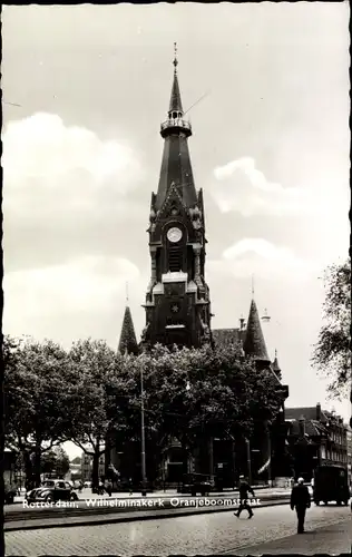 Ak Rotterdam Südholland Niederlande, Wilhelmina Kerk, Oranjeboomstraat