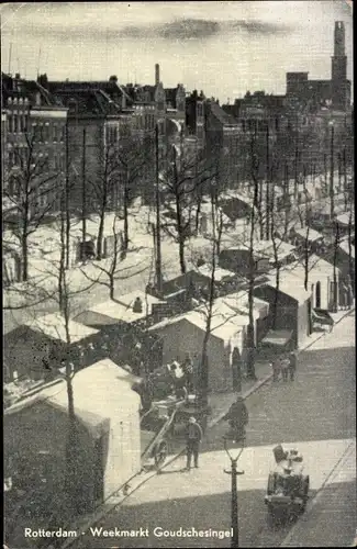 Ak Rotterdam Südholland Niederlande, Weekmarkt Goudschesingel