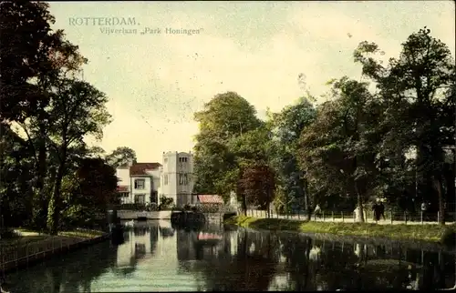 Ak Rotterdam Südholland Niederlande, Vijverlaan Park Honingen