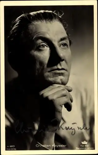 Ak Schauspieler Christian Kayssler, Portrait, Ross 3297/1, Autogramm