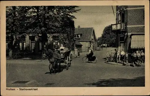 Ak Holten Overijssel Niederlande, Stationsstraat