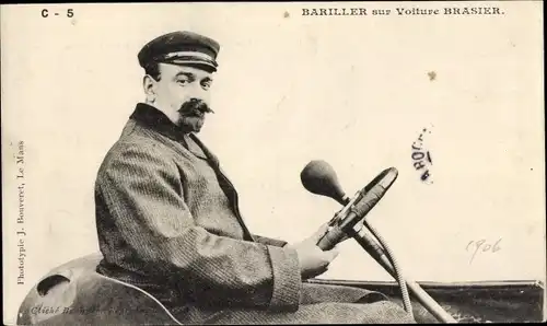 Ak Bariller sur Voiture Brasier, Mann im Automobil