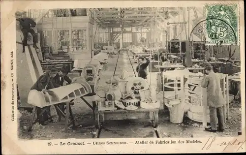 Ak Le Creusot Saône et Loire, Usines Schneider, Atelier de Fabrication des Modeles