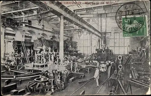 Ak Le Creusot Saône et Loire, Usines Schneider, Montage de Marine