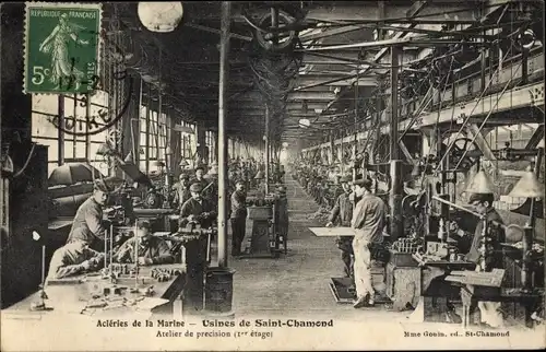 Ak Saint Chamond Loire, Acieries de la Marine, Usines, Atelier de precision