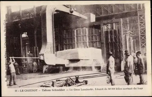 Ak Le Creusot Saône et Loire, Usines Schneider, le Groß Laminoir