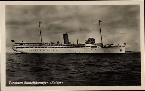 Ak Dampfer Kaiser, HAPAG Seebäderdienst