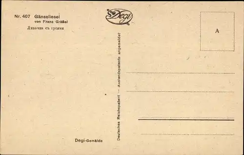 Künstler Ak Gräßel, Franz, Gänseliesel
