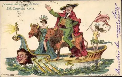 Litho Nice Nizza Alpes Maritimes, Souvenir du Carnaval, SM Carnaval XXXIII