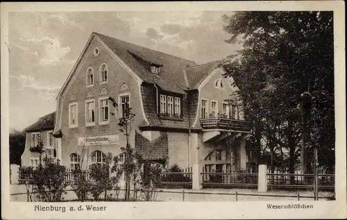 Ak Nienburg an der Weser, Gasthaus Weserschlösschen