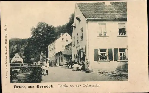 Ak Bad Berneck im Fichtelgebirge Oberfranken, Partie an der Oelschnitz