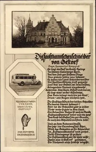 Lied Ak Gestorf Springe am Deister, Die Fausthannschen Schneider von Gestorf, Autobus