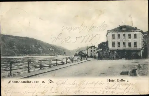 Ak Assmannshausen Rüdesheim am Rhein, Hotel Eulberg