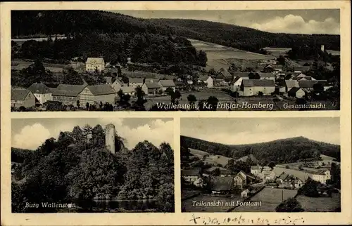 Ak Wallenstein Knüllwald in Hessen, Burg Wallenstein, Forstamt