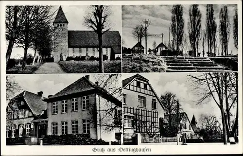 Ak Oetinghausen Hiddenhausen Westfalen, Kirche, Alm, Ortspartien