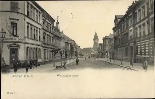 Ak Landau in der Pfalz, Westbahnstraße, Restaurant