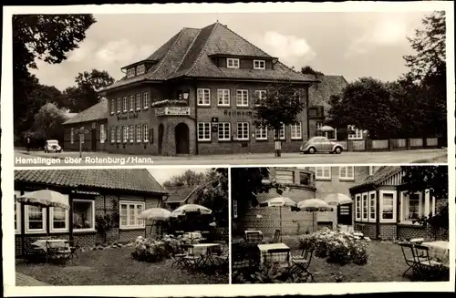 Ak Hemslingen in Niedersachsen, Gasthof, Gartenpartie