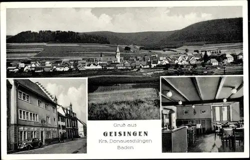 Ak Geisingen in Baden, Gasthaus zum Kranz, Innenansicht, Totalansicht