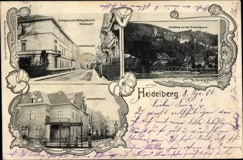Ak Heidelberg am Neckar, Dr. Vulpius'sche Orthopädische Heilanstalt, Luisenstraße, Schloss