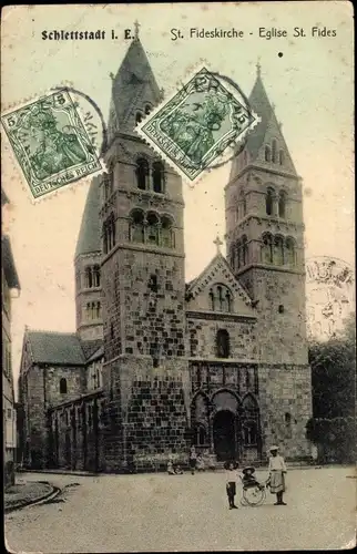 Ak Sélestat Schlettstadt Elsass Bas Rhin, St. Fideskirche