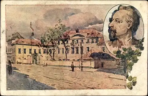 Künstler Ak Soucek, V., Praha Prag Tschechien, Tyrsuv dum