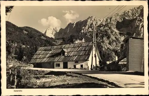 Ak Jezersko Slowenien, Ortsansicht, Wohnhaus, Berge