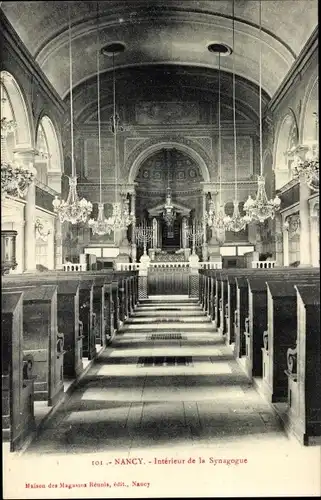 Ak Nancy Meurthe et Moselle, la Synagogue, interieur, Synagoge