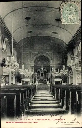 Judaika Ak Nancy Meurthe et Moselle Lothringen, Synagogue, Interieur