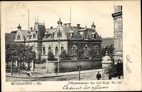 Ak Mulhouse Mülhausen Elsass Haut Rhin, Offizierscasino des Inf. Regt. Nr. 142