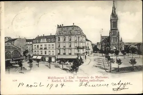 Ak Mulhouse Mülhausen Elsass Haut Rhin, Kathol. Kirche