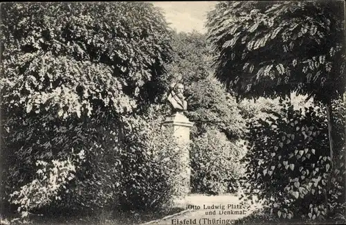 Ak Eisfeld in Thüringen, Otto Ludwig-Platz und Denkmal