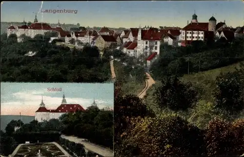 Ak Langenburg in Württemberg, Totalansicht, Schloss